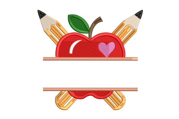 Apple and Pencils Split Monogram Review for Boutique Embroidery