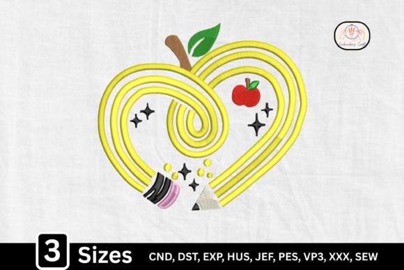 Apple Heart Teacher Pencil: A Back-to-School Gem for Embroidery Sellers