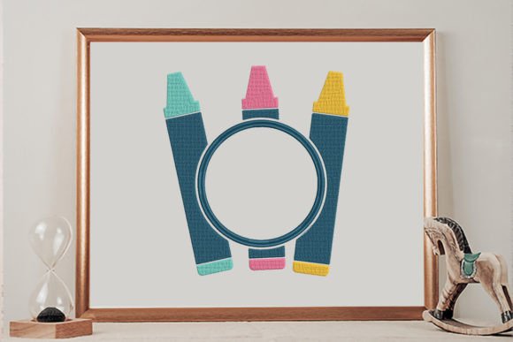 Crayons Monogram Frame: A Playful Touch for Seasonal Embroidery