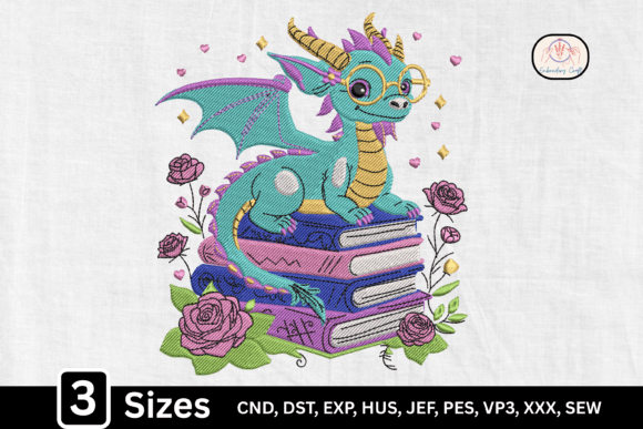 Fantasy Dragon on Floral Book Stack: A Craft Fair Gem?