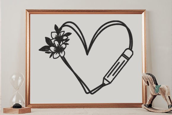 Floral Doodle Heart with Pencil: A Whimsical Touch for Craft Fair Favorites
