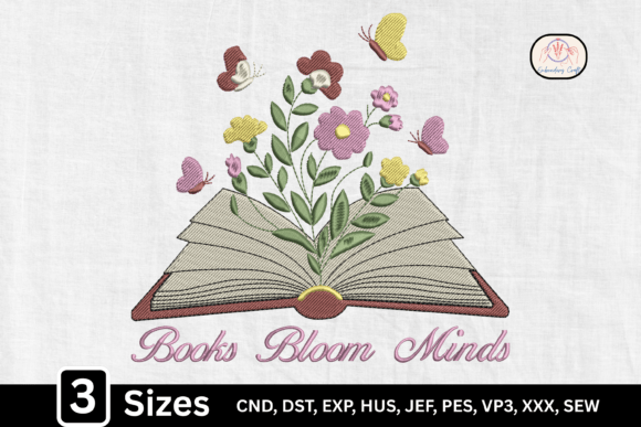 Floral Open Book: Books Bloom Minds Review for Seasonal Embroidery Sellers