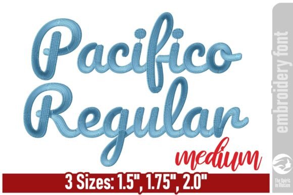 Pacifico Regular Embroidery Font - M Review for Etsy Sellers
